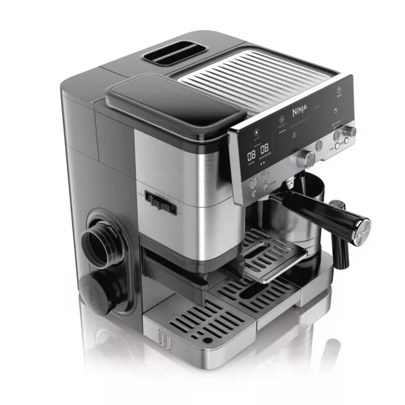 Espresso aparatas Ninja ES601EU – 2 L vandens bakas, 1 puodelio talpa, juoda/nerūdijantis plienas