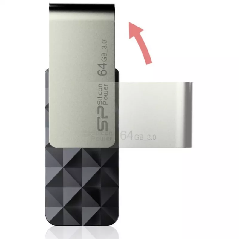 Silicon Power Blaze B30 SP016GBUF3B30V1K USB laikmena, 16 GB, USB 3.0, juoda