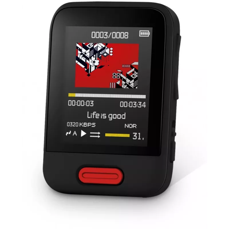 Nešiojamas MP3/MP4 grotuvas SENCOR SFP 7716RD – 16 GB atmintis, kompaktiškas medijos leistuvas