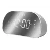 Radijo laikrodis Muse M-170CMR – skaitmeninis radijo laikrodis su 1.2 colio LED ekranu, FM imtuvu, maitinimas 230 V, AAA atsarginė baterija, veidrodinis/baltas