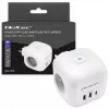 QOLTEC 52548 ilgintuvas su 3×AC lizdais ir USB prievadu