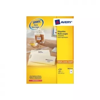 Avery 3653 lipnios etiketės, stačiakampės, baltos, nuolatiniai klijai, 1400 vnt.