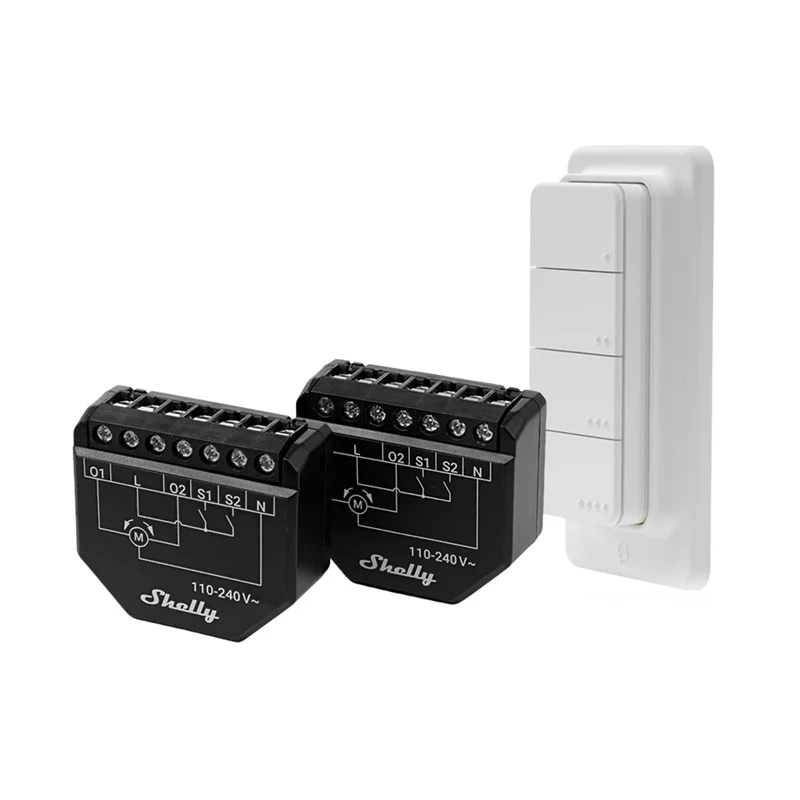 Shelly WiFi valdiklių rinkinys Shutter BLU RC Button 4 – išmanusis relė žaliuzėms ir roletams