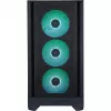 Korpusas Silentware Flow 110 A-RGB Black – vidutinis bokštas, grūdinto stiklo šoninis dangtis
