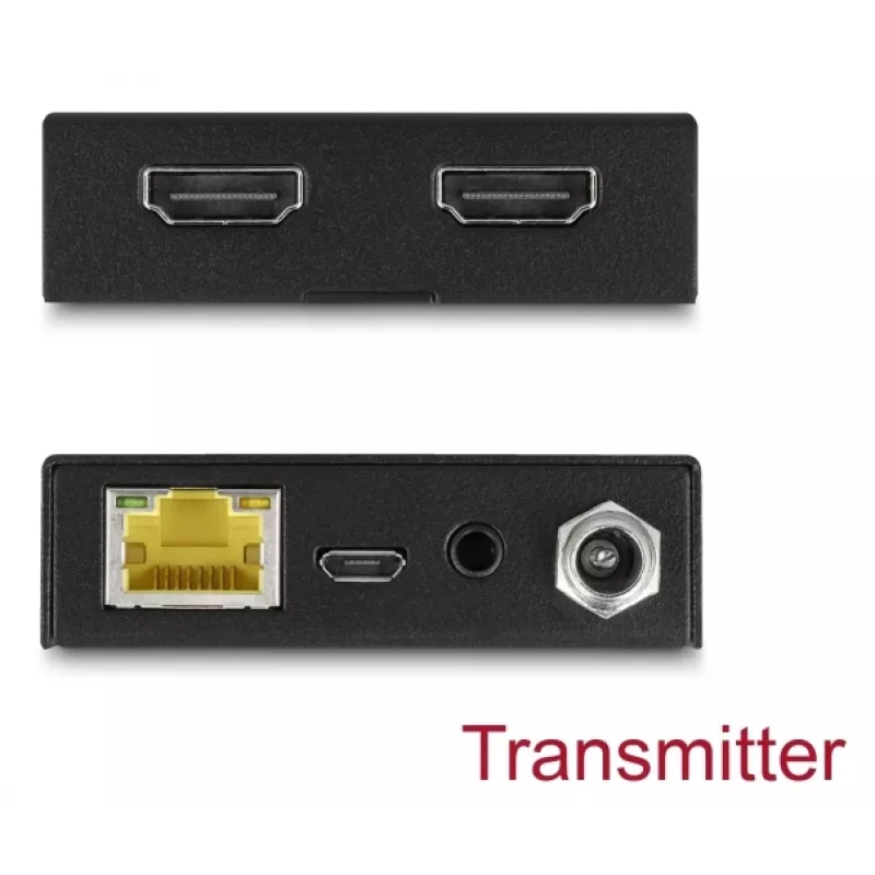 HDMI siųstuvas ir imtuvas DELOCK 65955 – Cat6/Cat6a HDMI prailgintuvas, iki 3840×2160, laidinis, Micro-USB B maitinimas