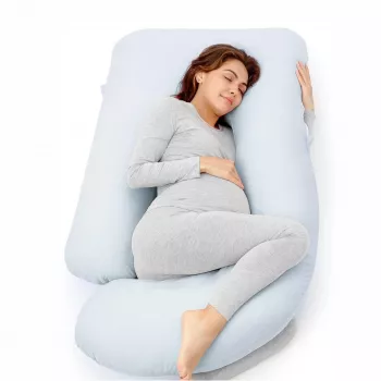 Momcozy PP101 U formos nėščiųjų pagalvė, tamsiai pilkas velvetas