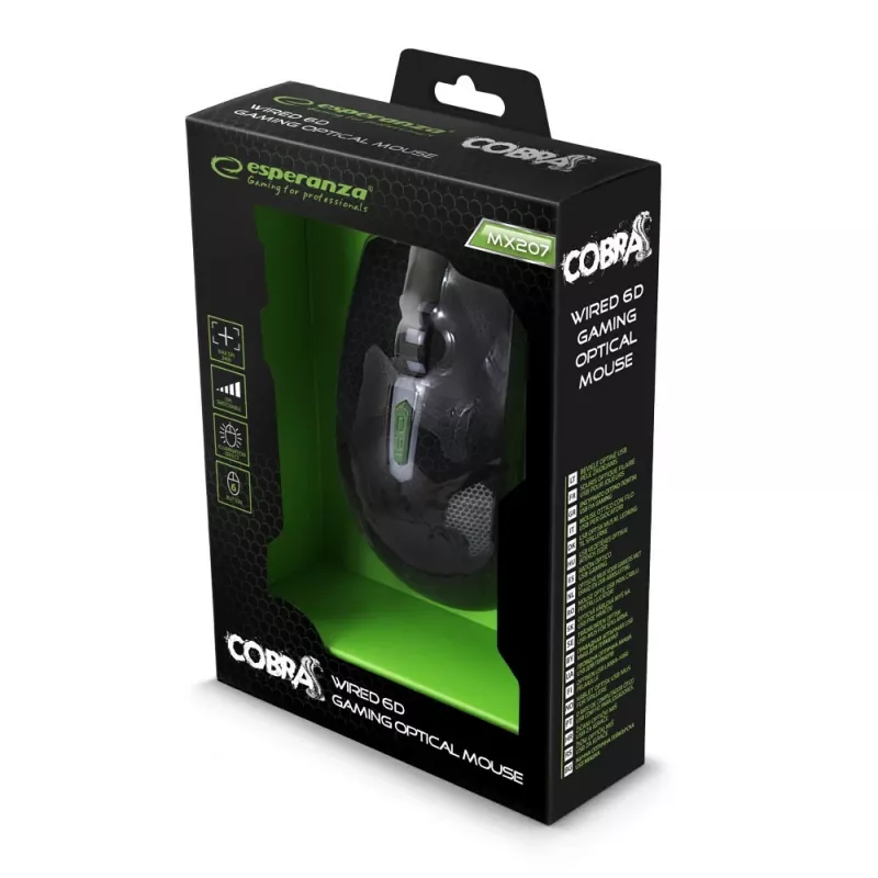 Pelė Esperanza WIRED FOR PLAYERS MX207 COBRA USB