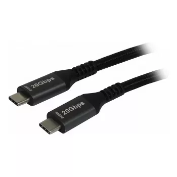 Synergy 21 USB-C laidas, 3,0 m, USB 3.2, juodas, tekstilinis, 20G/5A, 240 W, Gen 2x2