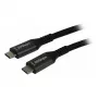 Synergy 21 USB-C laidas, 3,0 m, USB 3.2, juodas, tekstilinis, 20G/5A, 240 W, Gen 2x2
