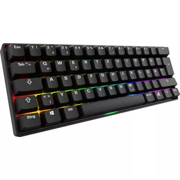 Klaviatūra Sharkoon 100065630 60% laidinė USB QWERTZ vokiška juoda