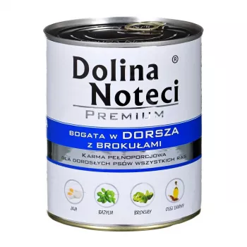 Šlapias šunų ėdalas Dolina Noteci Premium su menke ir brokoliais, 800 g, suaugusiems šunims, be grūdų, be glitimo