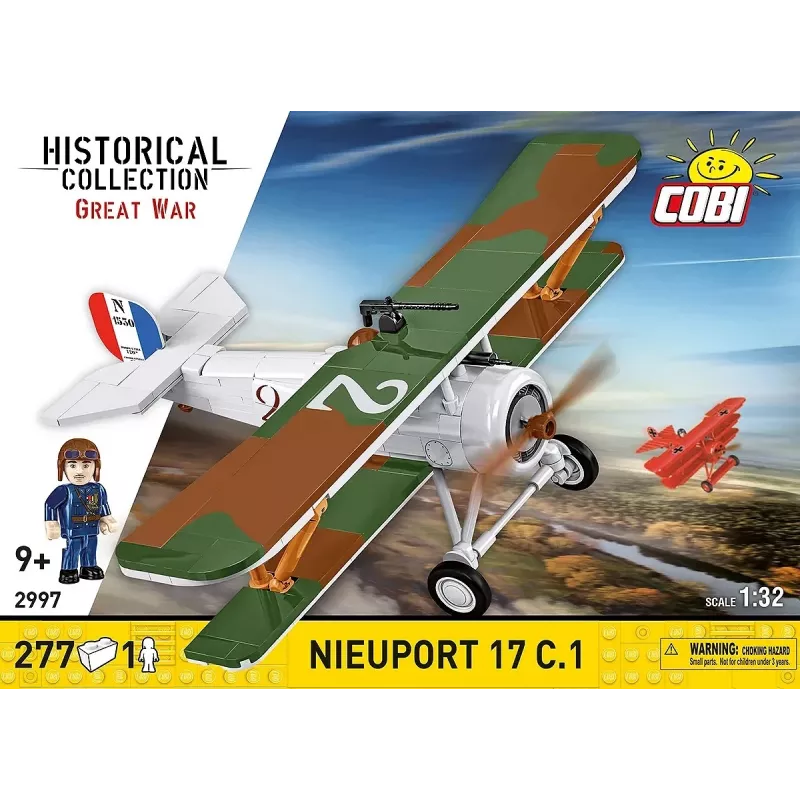 Konstruktorius Cobi Blokai Nieuport 17 C.1 277 dalių — Lėktuvo modelio rinkinys, kolekcinis plytelių komplektas