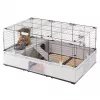 Narvas FERPLAST Modular 2 triušiams ir jūrų kiaulytėms 109x72x56 cm, metalinis, pilkas, tarpai tarp strypų 23 mm