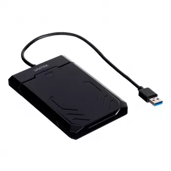 Korpusas HDD/SSD Unitek Y-3036, 2,5 colio SATA III, USB 3.2 Gen 1 (5 Gbit/s), UASP, integruotas USB-A laidas, juodas