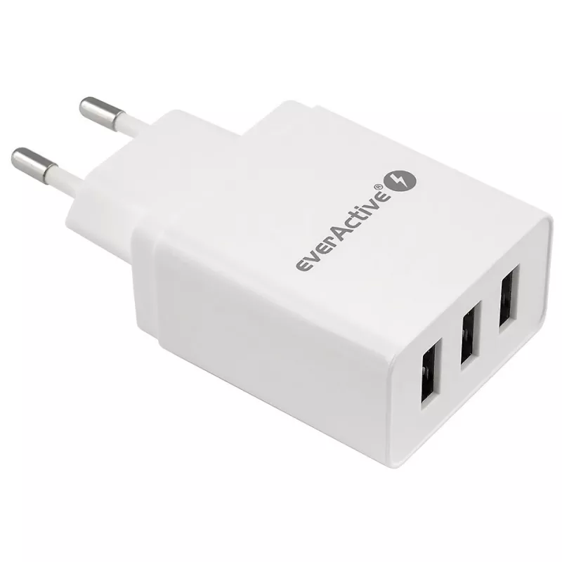 everActive SC-300 mobiliųjų įrenginių kroviklis (3x USB, 3,4A), baltas