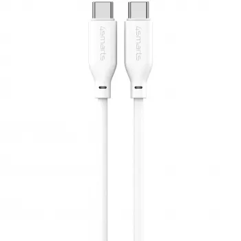 4smarts USB-C / USB-C Silicone-Cable High Flex 60W 1,5m Baltas