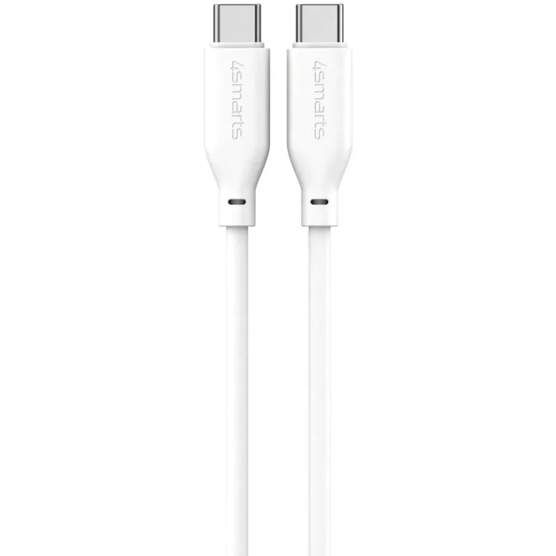 4smarts USB-C / USB-C Silicone-Cable High Flex 60W 1,5m Baltas