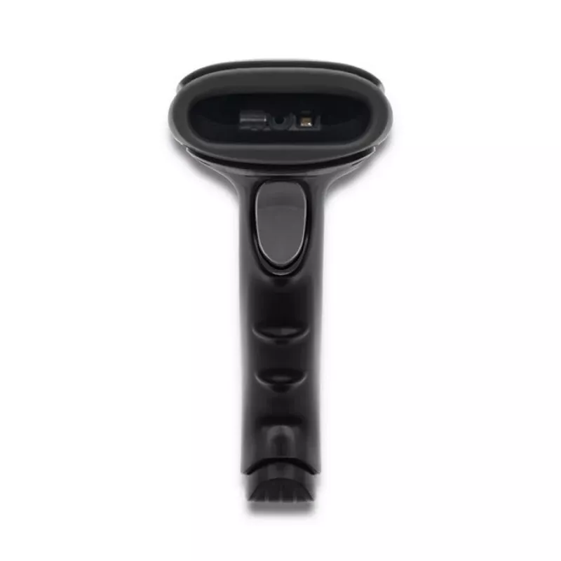 Nešiojamas brūkšninių kodų skaitytuvas QOLTEC 50868 – 1D/2D lazerinis skaitytuvas, USB laidinis ir belaidis, darbinis atstumas 600 mm, juodas