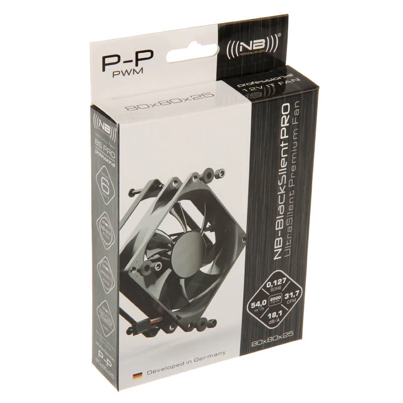 Ventiliatorius Noiseblocker BlackSilentPro P-P 80 mm