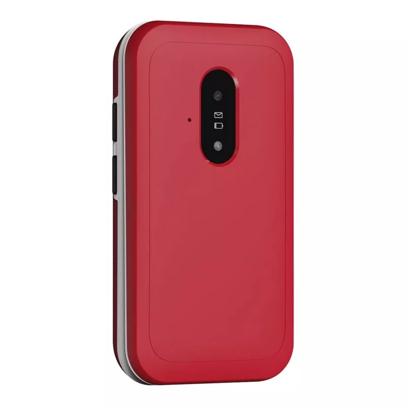 Doro Leva E22 sulankstomas telefonas, 2,8 colio (7,11 cm) ekranas, viena SIM, 0,3 MP kamera, 1150 mAh, 127,8 g, raudonai baltas