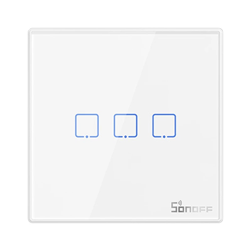 Belaidis išmanusis jungiklis Sonoff T2EU3C-RF 433MHz (3 kanalų)