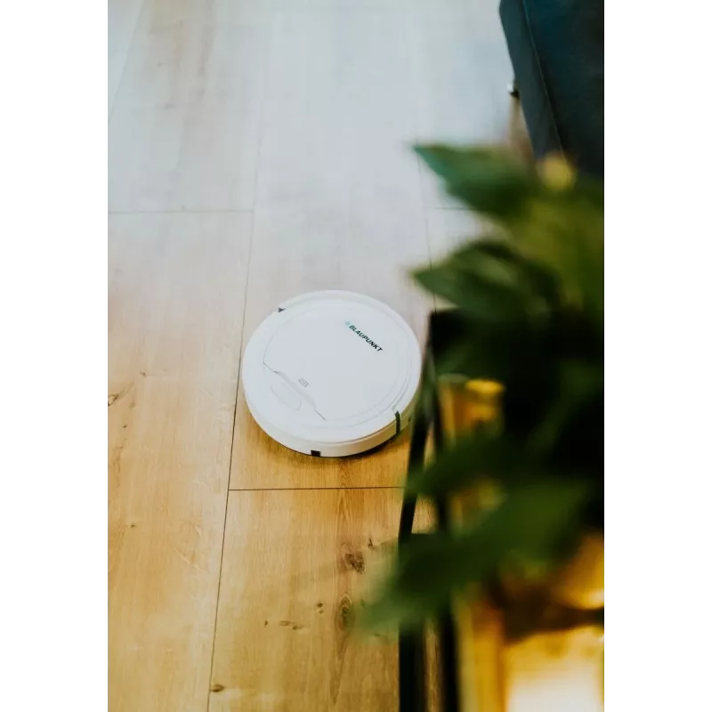 Robotinis dulkių siurblys BLAUPUNKT RVC201, apvalus, baltas, be maišelio, 0,5 L talpa, 55 min veikimo laikas