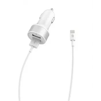Automobilinis kroviklis Devia Smart Series Dual USB 2.4A su integruotu Lightning laidu