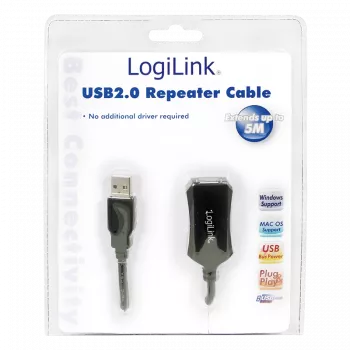 LogiLink USB 2.0 kartotuvinis kabelis - 5 m USB A laidas