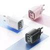 USB ir USB-C 30W GaN greitasis įkroviklis usams CC229 Baltas - LED indikatorius, kompaktiškas dizainas
