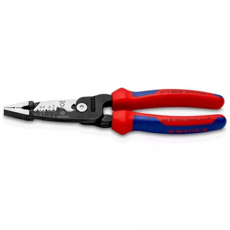 Knipex 13 72 200 ME kabelių nuėmiklis Juoda, Mėlyna, Raudona, Nerūdijantis plienas