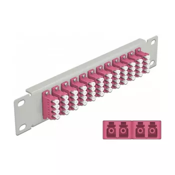 Patch panel DeLOCK 66800, 10 colių, 12x LC Quad, metalinis