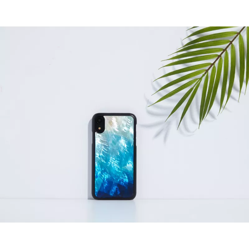 iKins apsauginis dėklas iPhone XR — mėlyno ežero išorė, juodas vidus