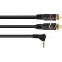 Adapterinis laidas Omnitronic 3,5 mm lizdas į 2xRCA 90° 1,5 m (30225010)
