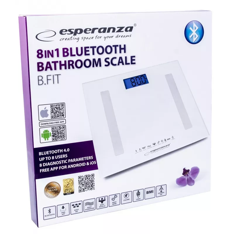 Esperanza EBS016W asmeninės svarstyklės Kvadratinės Baltos Elektroninės
