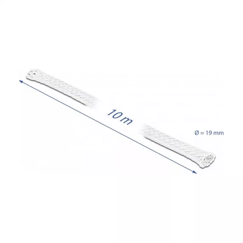 Pintas kabelių movimas DeLOCK 20805 10 m x 19 mm baltas