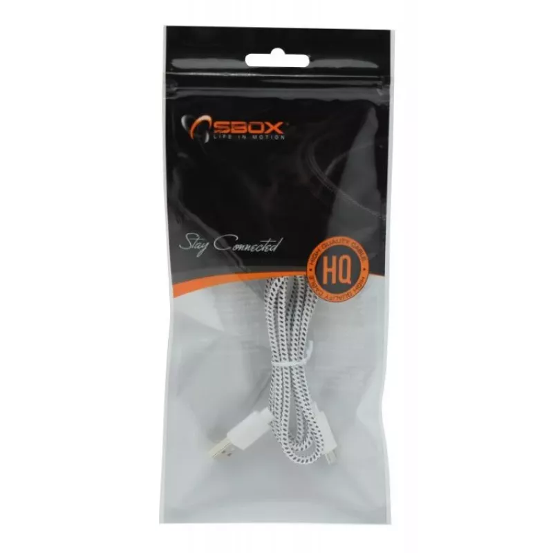 Sbox USB-1031W USB->Micro USB 1 m baltas
