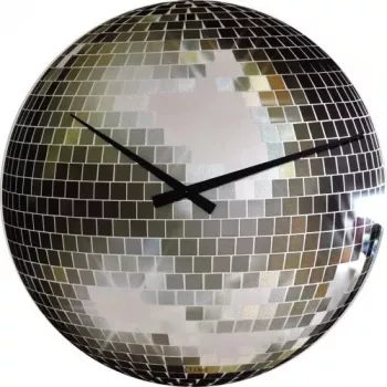 NeXtime klok 8801 Small Disco sieninis laikrodis, sidabrinis, Ø30 cm
