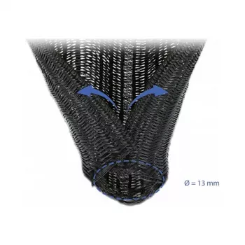 Pintas kabelių movimas DeLOCK 18909 5 m x 13 mm juodas