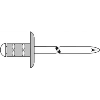 Aklakniedė GESIPA Polygrip 4,8x10 mm Al/Plienas su didele galvute, skirta 0,5–6,5 mm medžiagoms, pakuotė 250 vnt.