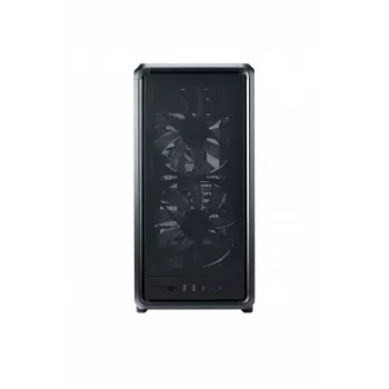 PC Midi Tower Cooler Master MasterFrame 500 Mesh — Juodas su permatomu šonu, palaiko ATX/EATX, 2x200mm priekyje, 1x120mm gale