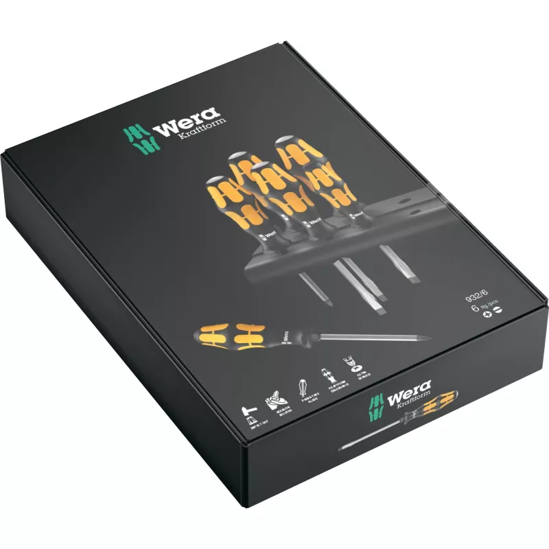 Atsuktuvų rinkinys Wera 932/6 Kraftform Set Standard, 6 vnt.