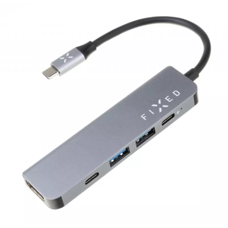 USB-C stotelė FIXED FIXHU-MN-GR 5 prievadų mini nešiojamiesiems ir planšetėms