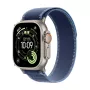 Apple Watch Ultra 3 GPS + Cellular 49mm natūralaus titano korpusas su Blue/Bright Blue Trail Loop dirželiu - S/M