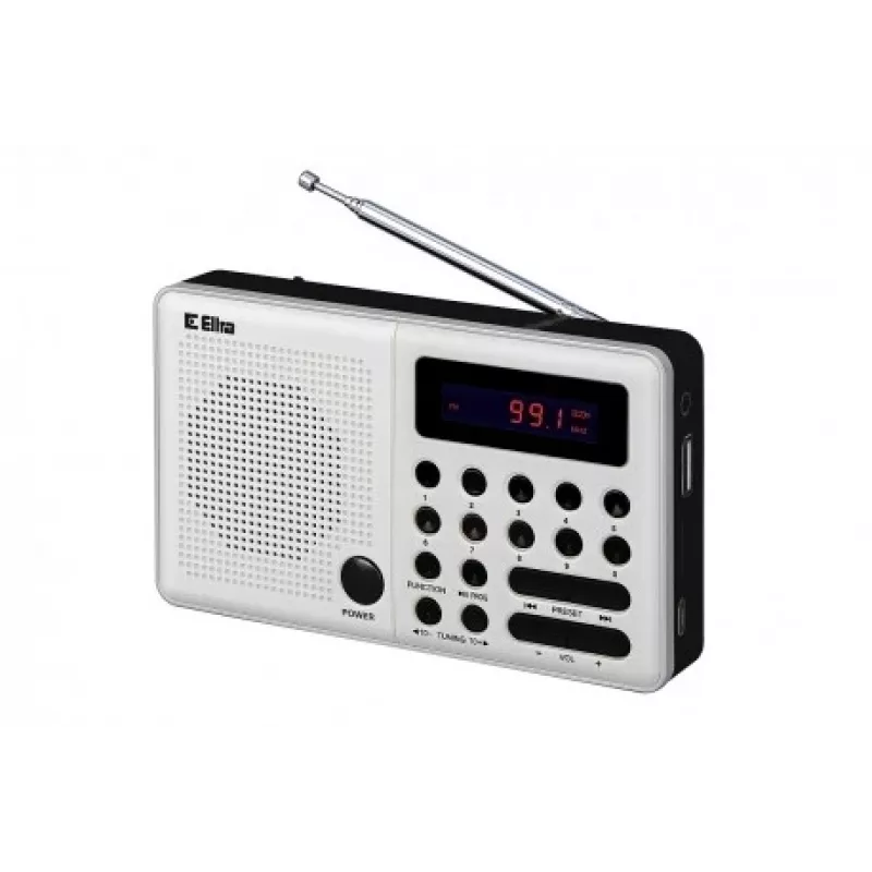 Eltra Radio Pliszka USB, FM, baltas