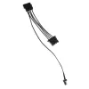 Kolink 3 kontaktų ventiliatoriaus maitinimo adapteris į 2×4 kontaktų Molex, 245 mm, juodas