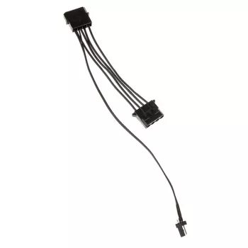 Kolink 3 kontaktų ventiliatoriaus maitinimo adapteris į 2×4 kontaktų Molex, 245 mm, juodas