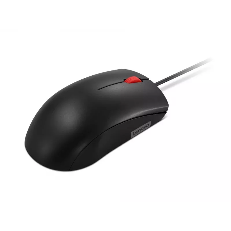 Laidinė USB-A pelė Lenovo 120 – juoda, ambidekstrinė, 1600 DPI, 3 mygtukai, 1,5 m kabelis
