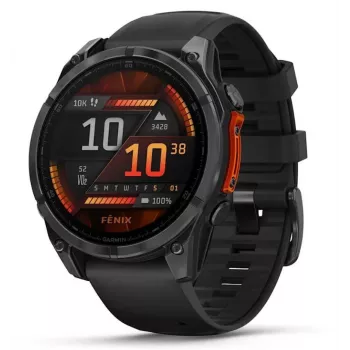 Garmin Fenix 8 3.56 cm (1.4) AMOLED 47 mm Skaitmeninis 454 x 454 pikseliai Liečiamas ekranas Juodas Wi-Fi GPS (palydovas)