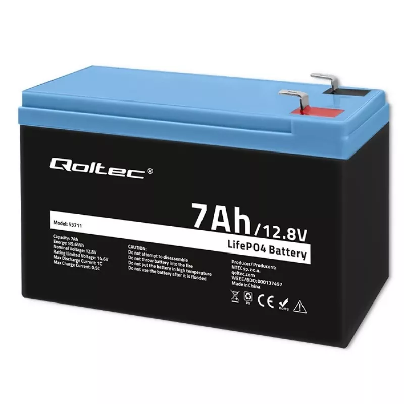 LiFePO4 akumuliatorius 12,8V 7Ah, 89,6Wh su BMS