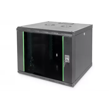 DIGITUS Professional Unique DN-19 09U-6/6-SW - Tinklo spinta - montuojama ant sienos - Juoda, RAL 9005 - 9U - 48,3 cm (19 inch)